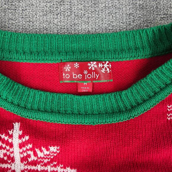 TO BE JOLLY WOMENS REVERSIBLE SEQUIN NAUGHTY NICE HOLIDAY SWEATER SIZE MEDIUM - Picture 6 of 14